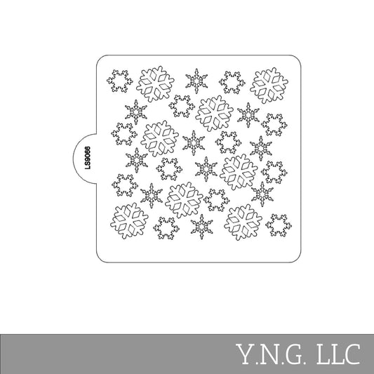 Snowflakes Winter Pattern Stencil for Cookies or Cakes USA Made LS9066