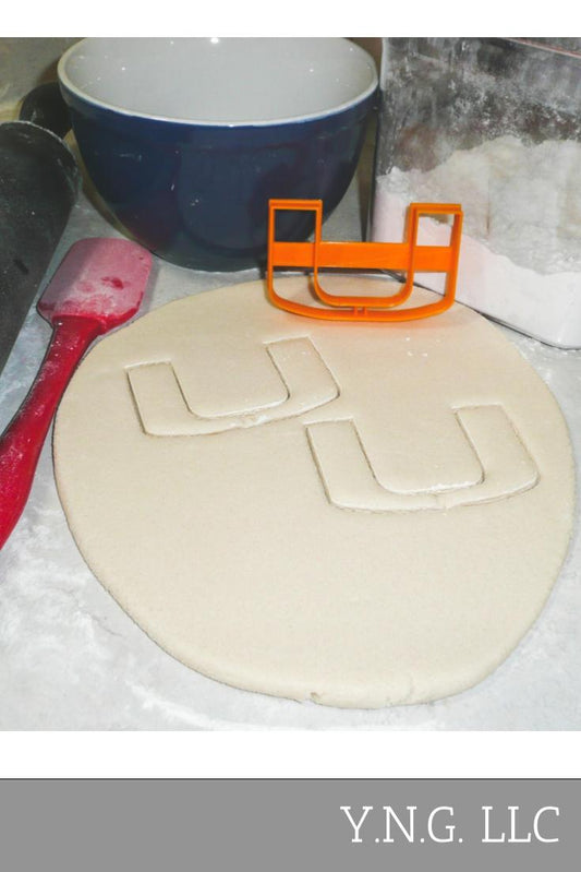 University Of Miami Hurricanes U Letter Football Cookie Cutter Made In USA PR926