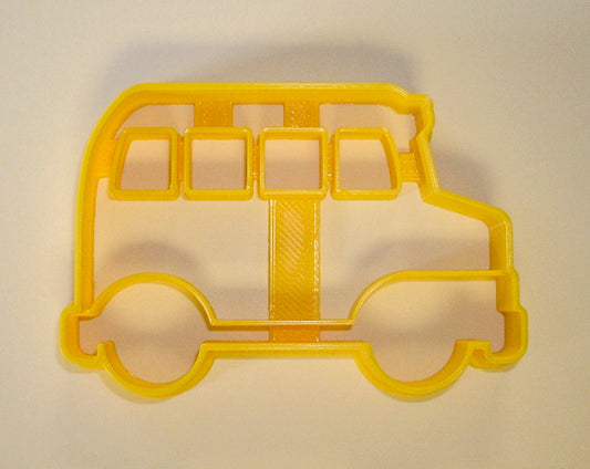 6x School Bus Side Fondant Cutter Cupcake Topper Size 1.75" USA FD837