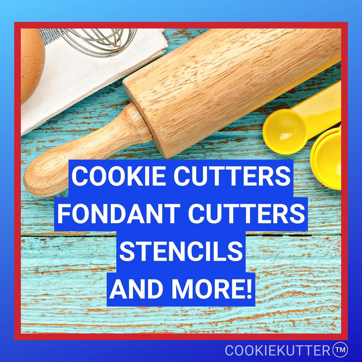 Blue and Red Border around Baking Background: Cookie Cutters, Fondant Cutters, Stencils, and More! CookieKutter TM