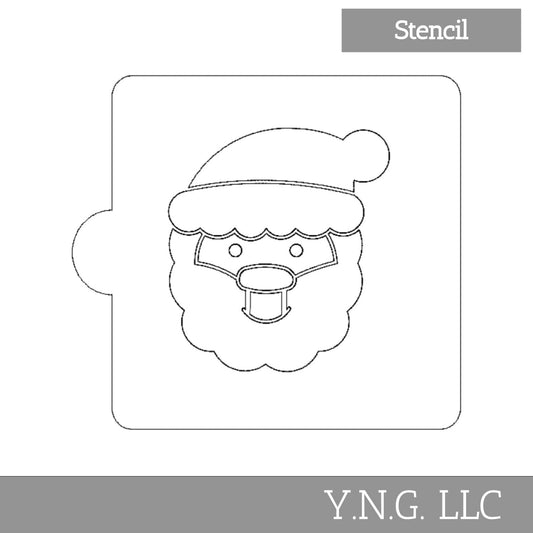 Santa Claus Face Detailed Stencil for Cookies or Cakes USA Made LS3981
