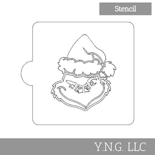 Grinch Face Christmas Stencil for Cookies or Cakes USA Made LS682