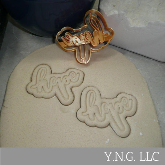 Hope Word Cursive Letters Detailed Cookie Cutter Made In USA PR5055
