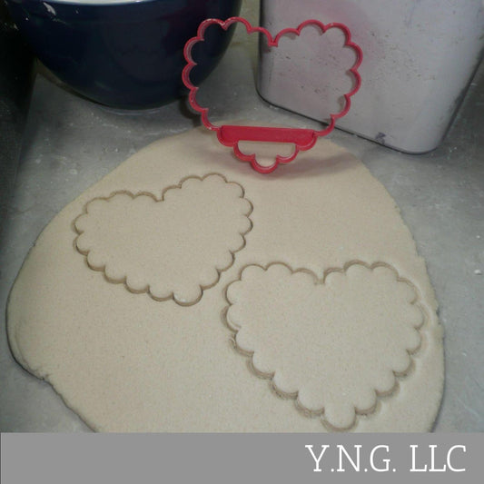 Scalloped Heart Shape Love Frame Cookie Cutter Made In USA PR5131