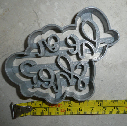 He Or She Gender Reveal Baby Announcement Shower Cookie Cutter USA PR2522