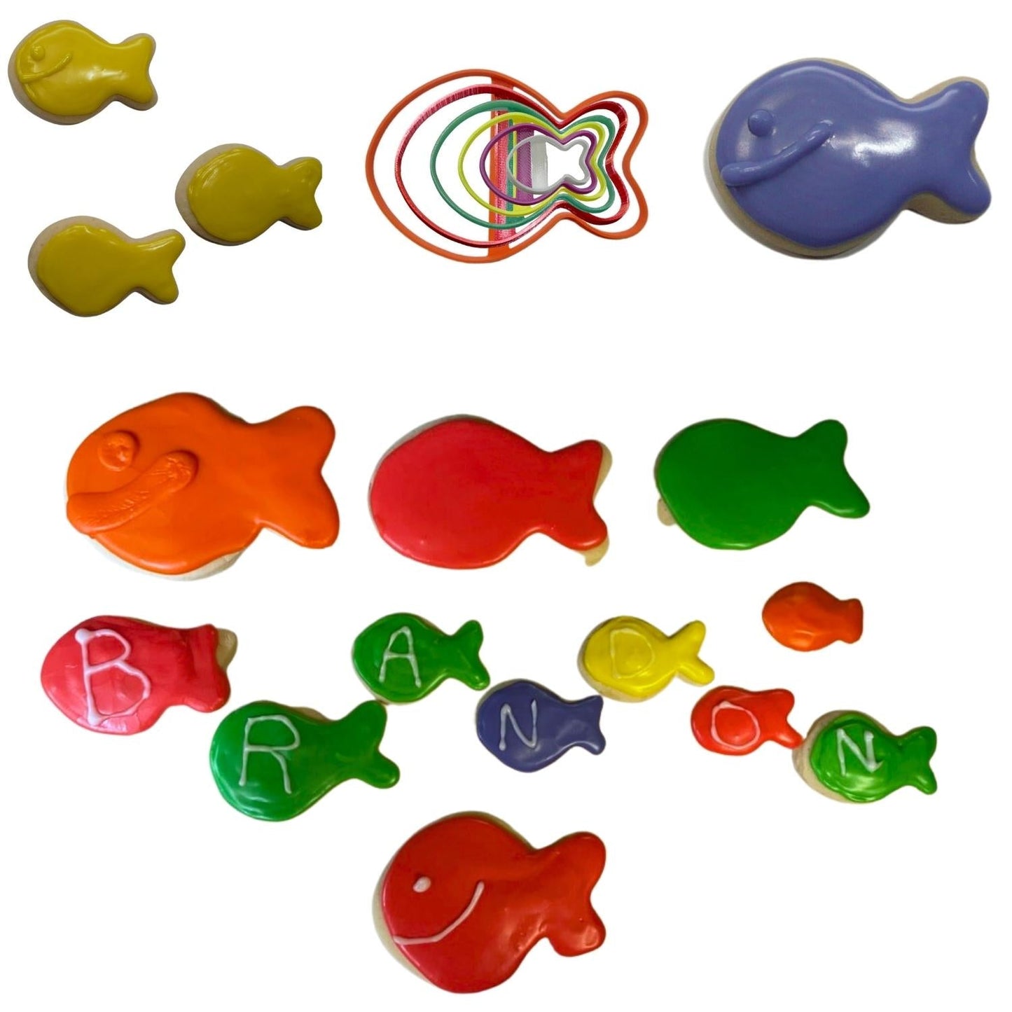 Goldfish Cracker Multi Size 1.5 IN - 4 IN Set of 6 Cookie Cutters USA PR1793