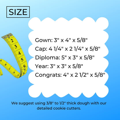 2025 Graduation Cap Gown Diploma Congrats Set Of 5 Cookie Cutters USA PR1800