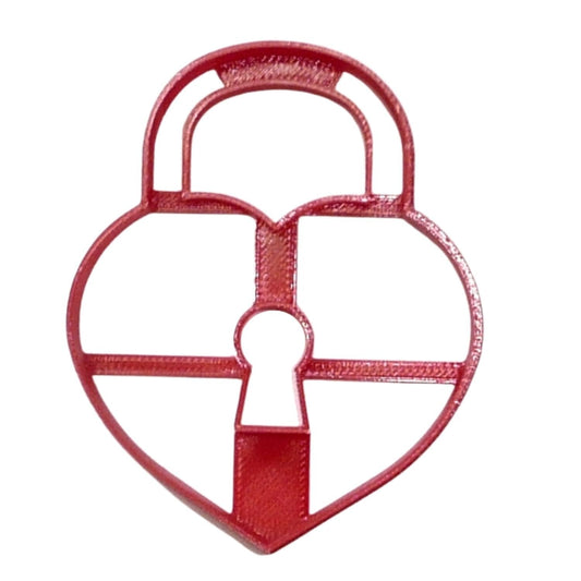6x Heart Shaped Key Padlock Fondant Cutter Cupcake Topper 1.75 IN USA FD4822