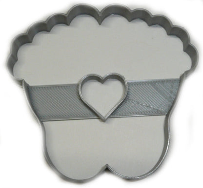 6x Baby Feet Heart Fondant Cutter Cupcake Topper Size 1.75" USA FD2520