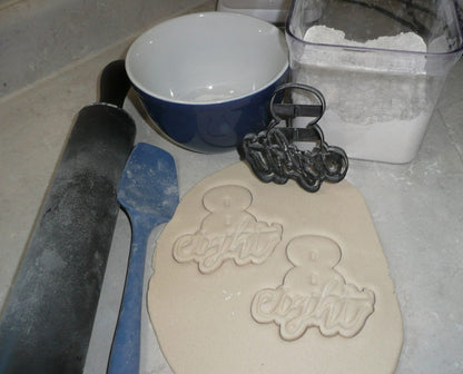 Number Eight 8 With Word Birthday Anniversary Cookie Cutter USA PR2409